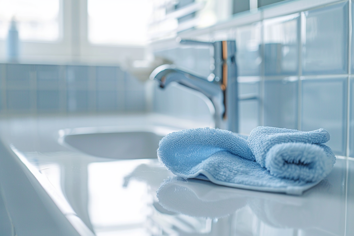 Image gratuite Chiffon en microfibre dans salle de bains moderne 6