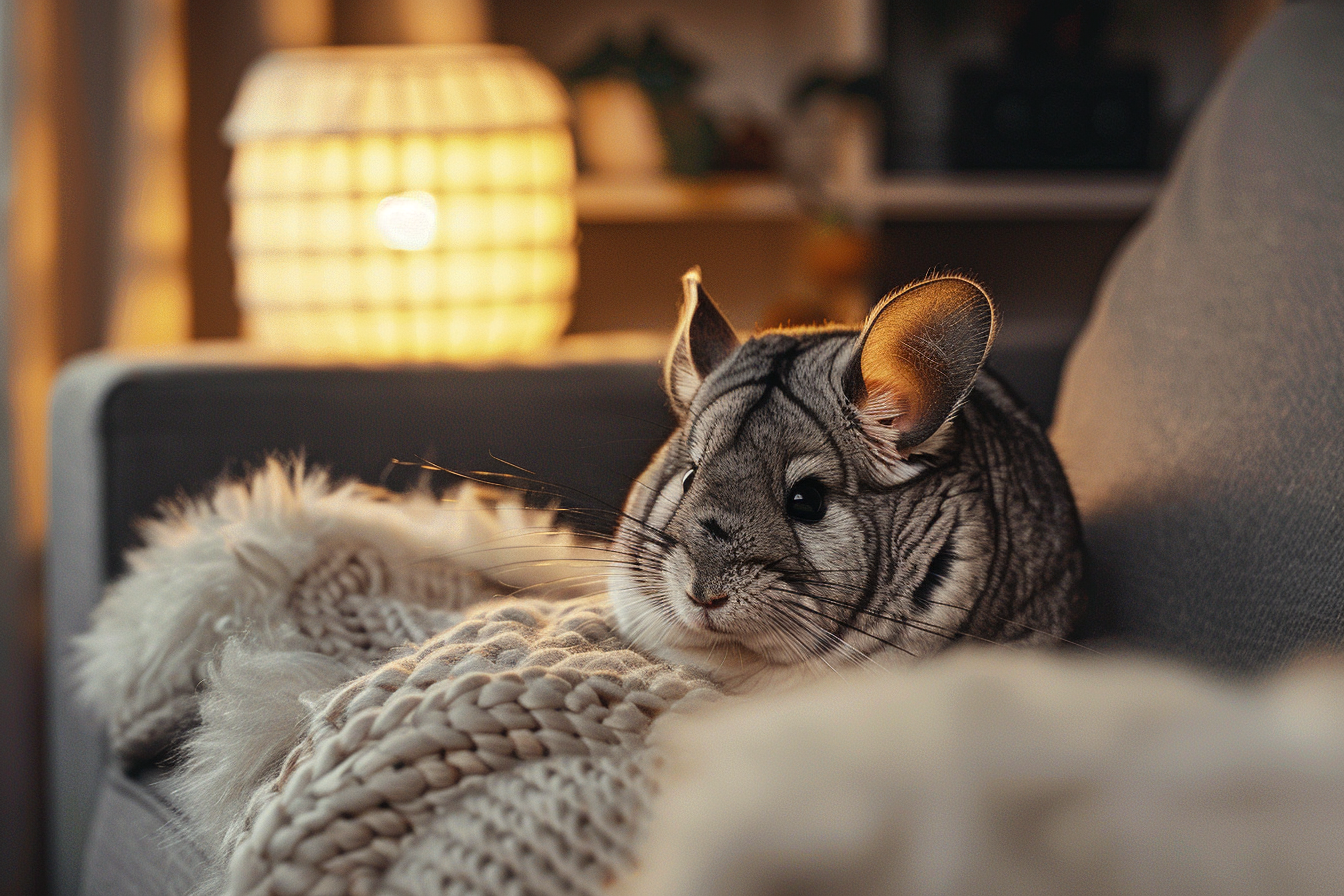 Image gratuite Chinchilla dans coin salon moderne 1