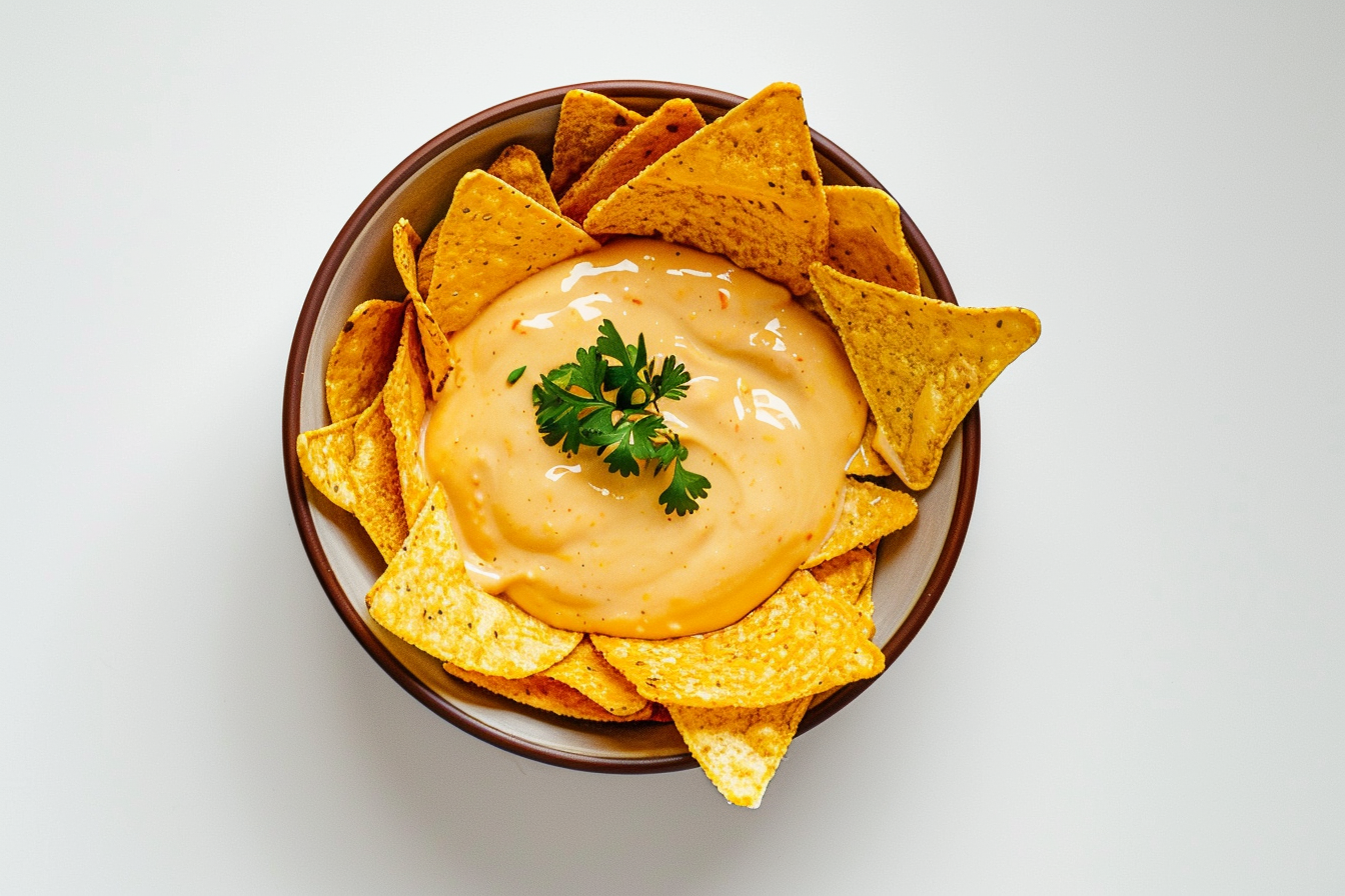 Image gratuite Chips avec sauce sur fond blanc 1