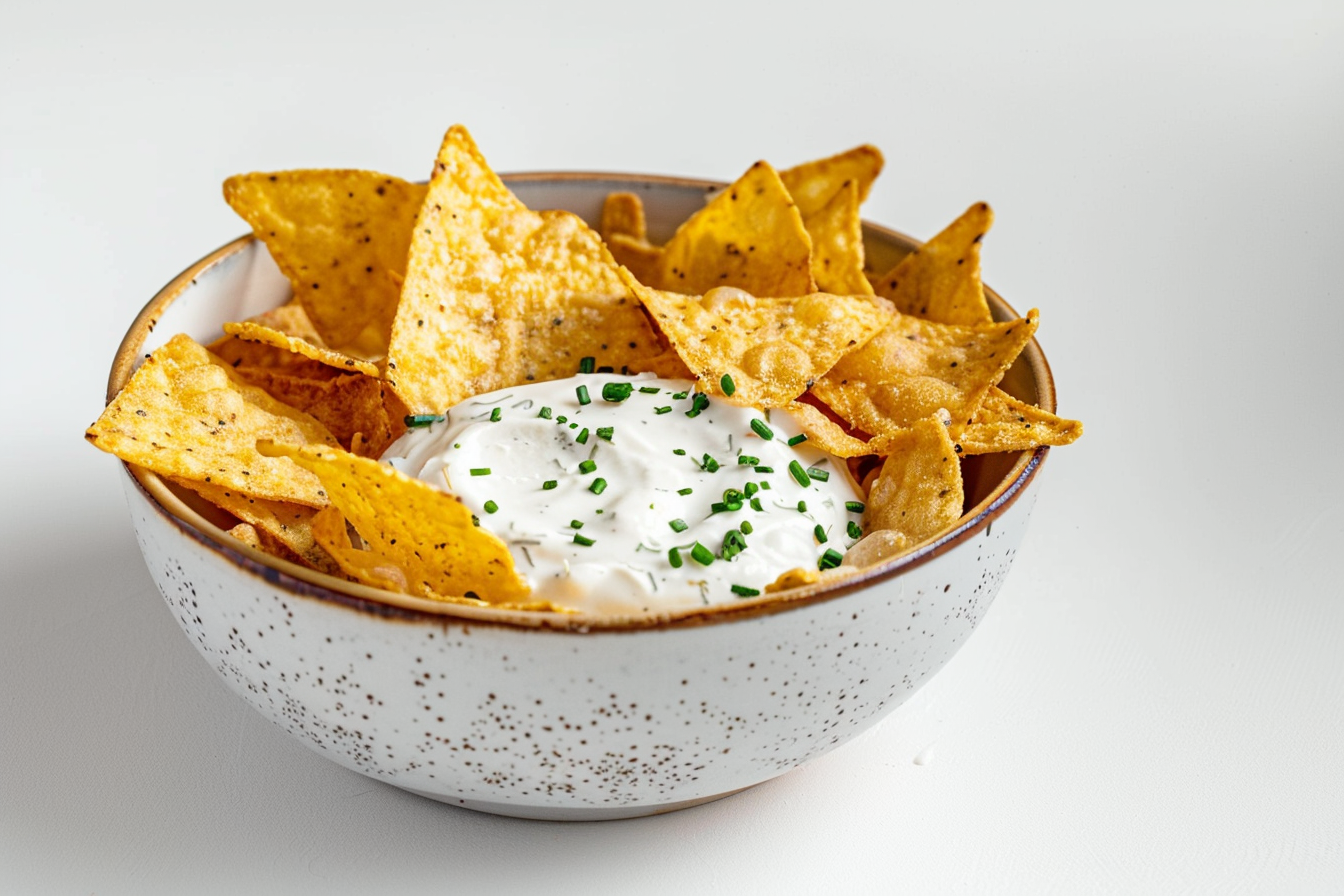 Image gratuite Chips avec sauce sur fond blanc 6