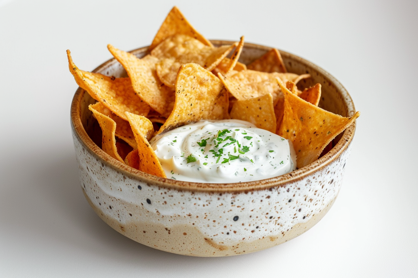 Image gratuite Chips avec sauce sur fond blanc 7