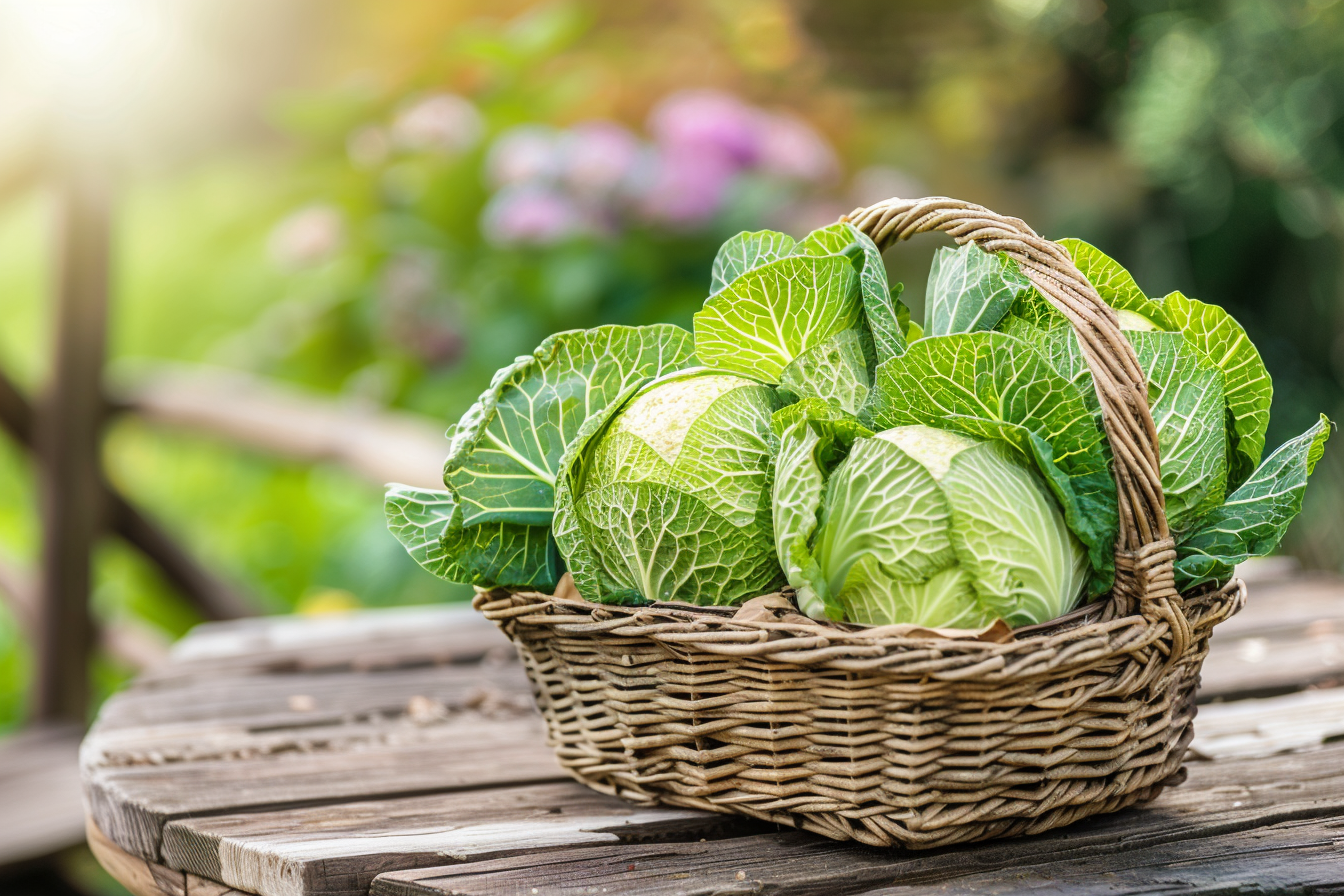 Image gratuite Chou dans panier rustique 2