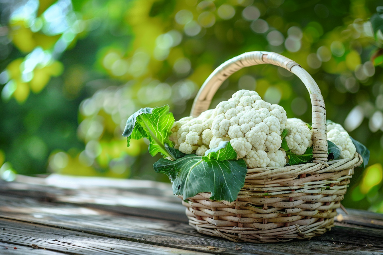 Image gratuite Chou-fleur dans panier rustique 2