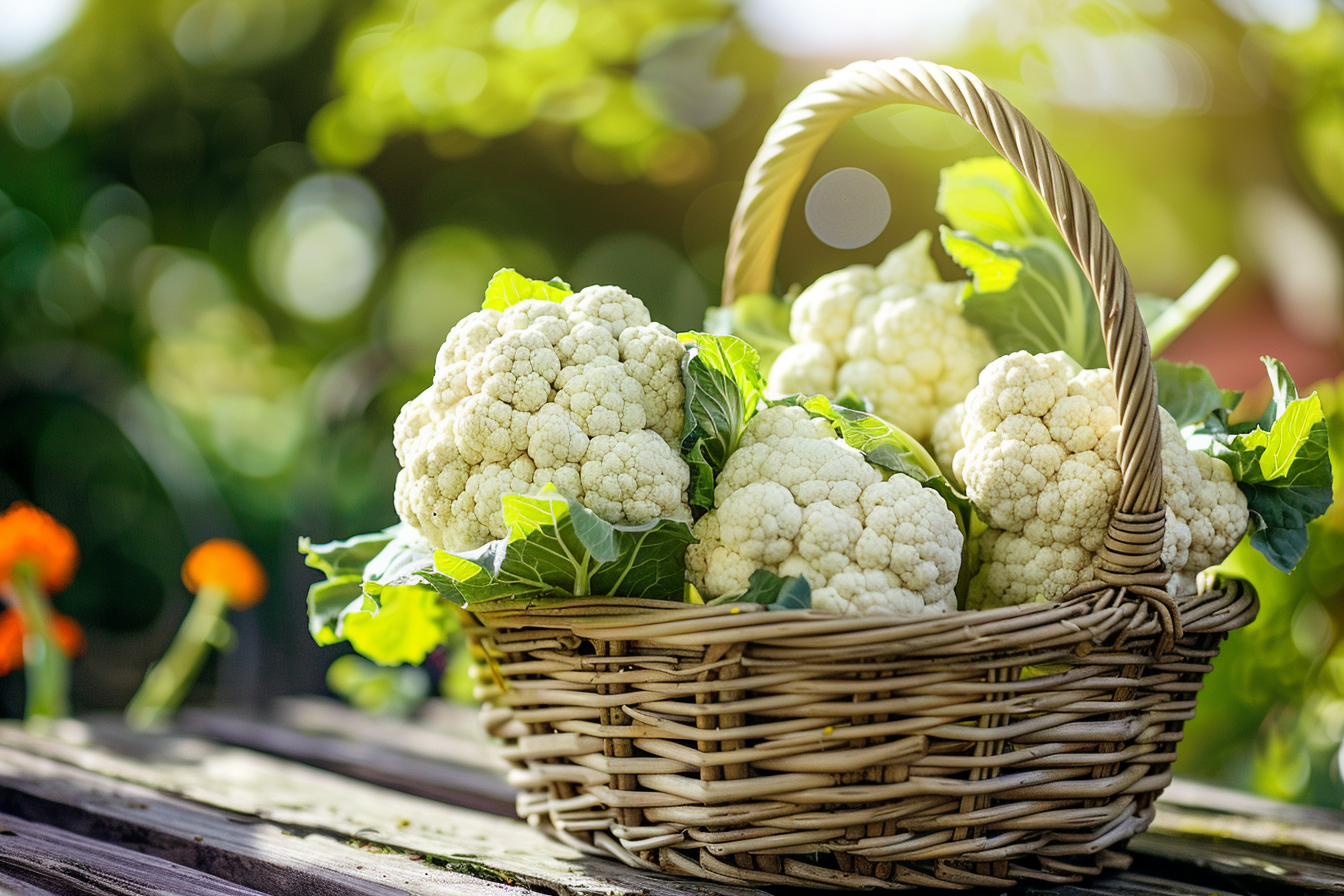 Image gratuite Chou-fleur dans panier rustique 4