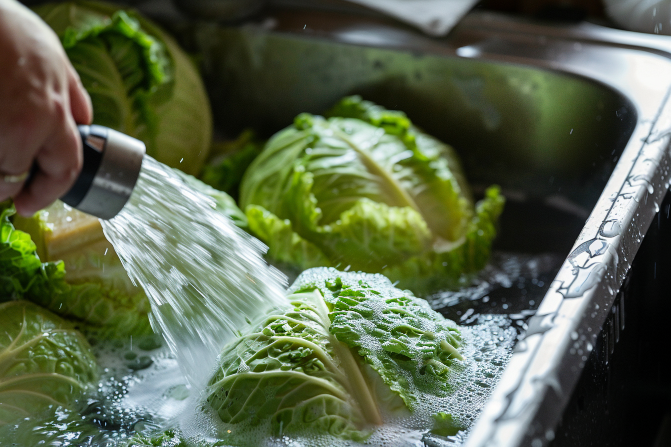 Image gratuite Chou lavé sous eau courante 2