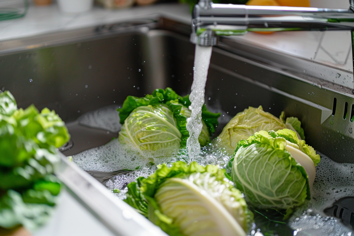 Image gratuite Chou lavé sous eau courante 3