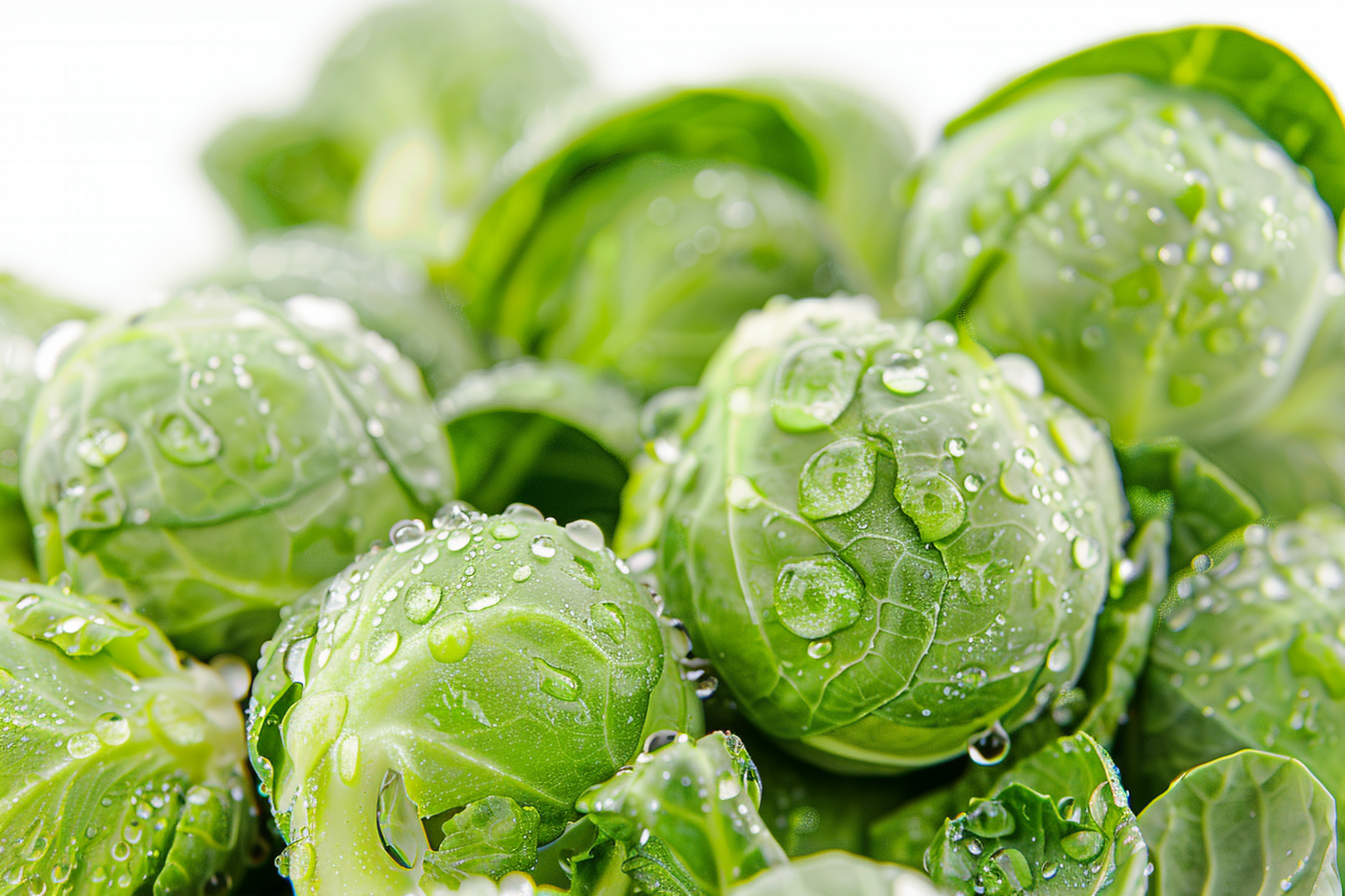 Image gratuite Choux de Bruxelles avec gouttelettes d&rsquo;eau 1