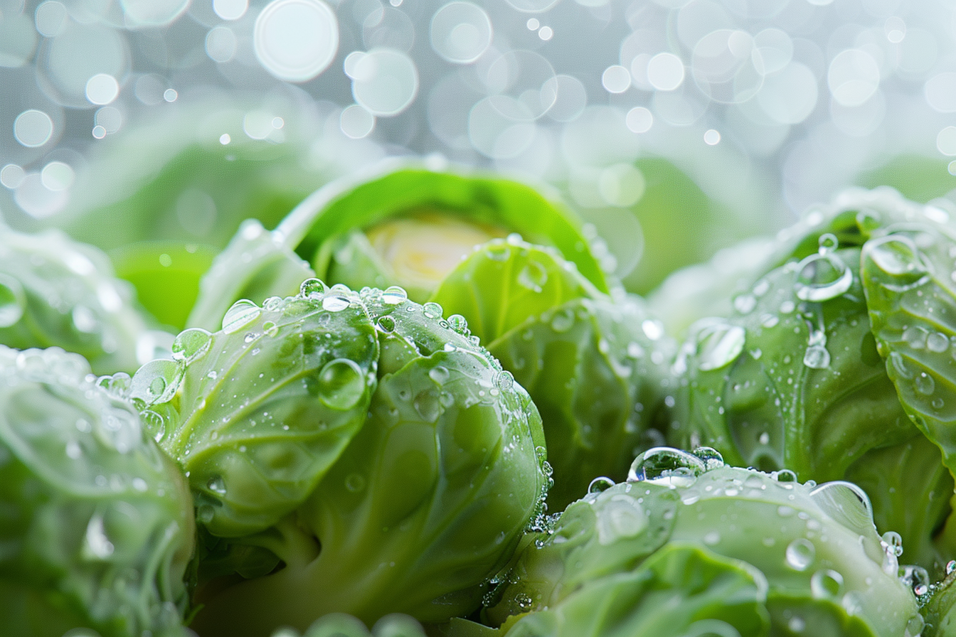 Image gratuite Choux de Bruxelles avec gouttelettes d&rsquo;eau 4