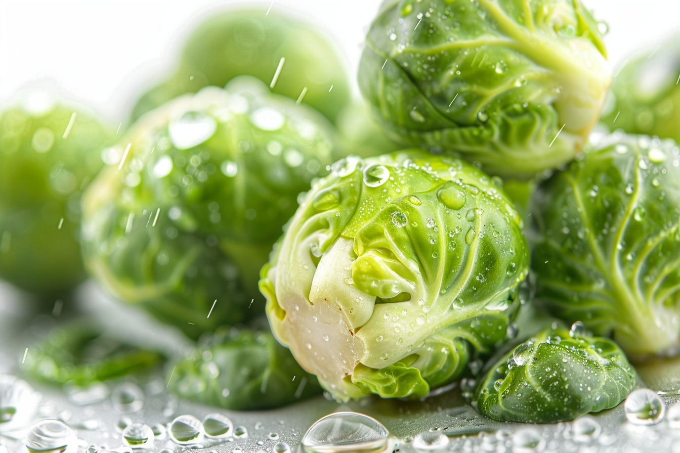 Image gratuite Choux de Bruxelles avec gouttelettes d&rsquo;eau 5