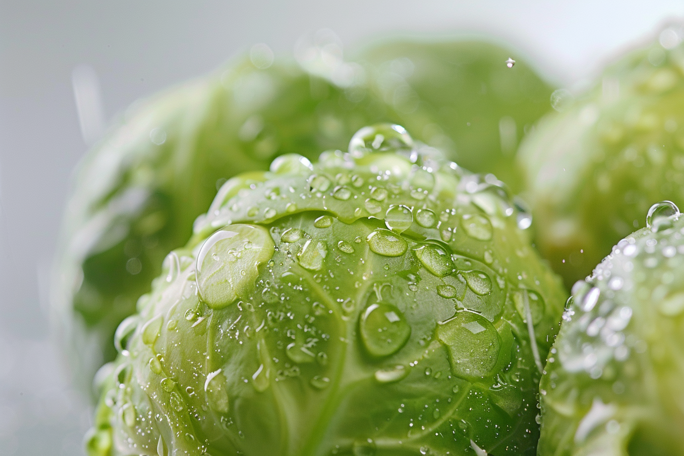 Image gratuite Choux de Bruxelles avec gouttelettes d&rsquo;eau 6