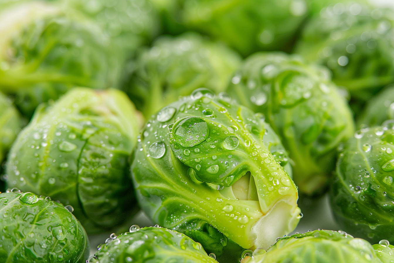 Image gratuite Choux de Bruxelles avec gouttelettes d&rsquo;eau 7