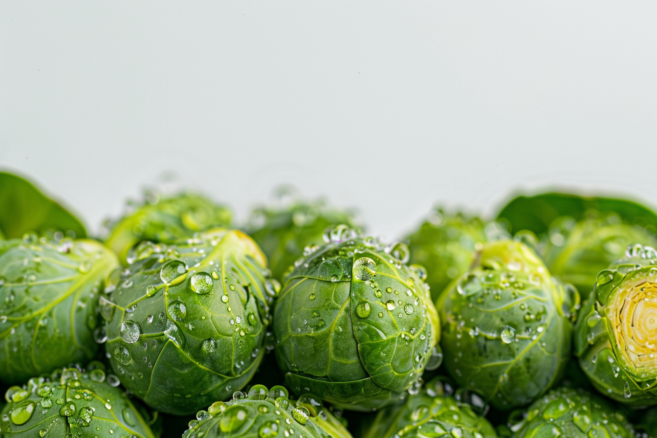 Image gratuite Choux de Bruxelles avec gouttelettes d&rsquo;eau 8