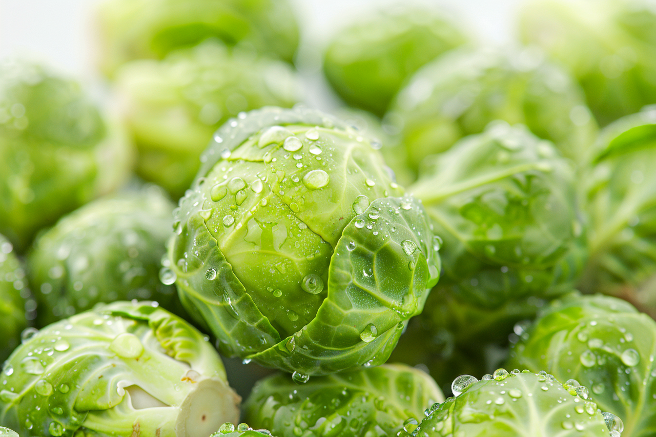 Image gratuite Choux de Bruxelles avec gouttelettes d&rsquo;eau 9