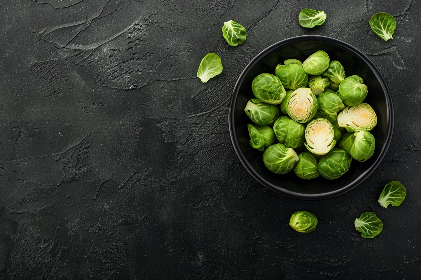 Image gratuite Choux de Bruxelles dans bol noir 1