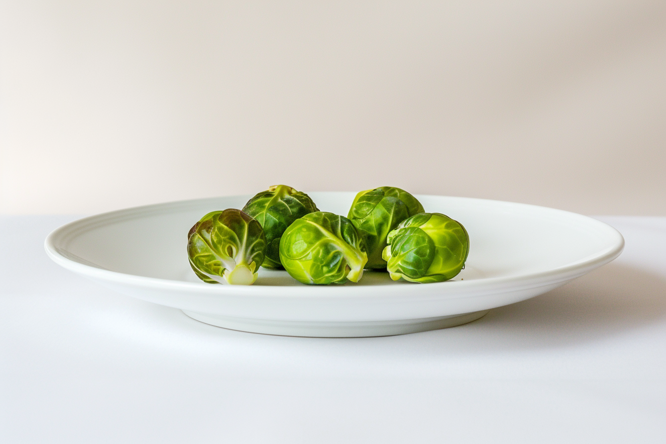 Image gratuite Choux de Bruxelles sur assiette blanche 1