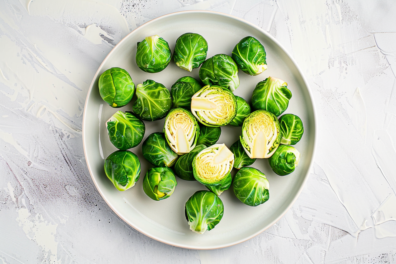 Image gratuite Choux de Bruxelles sur assiette blanche 2