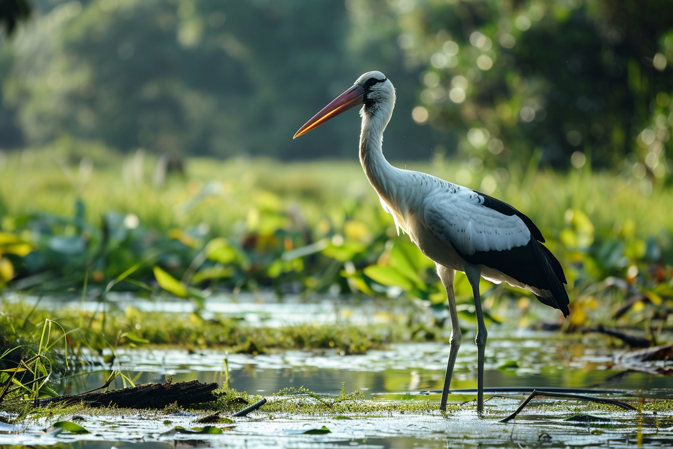 Image gratuite Cigogne dans une zone humide 1