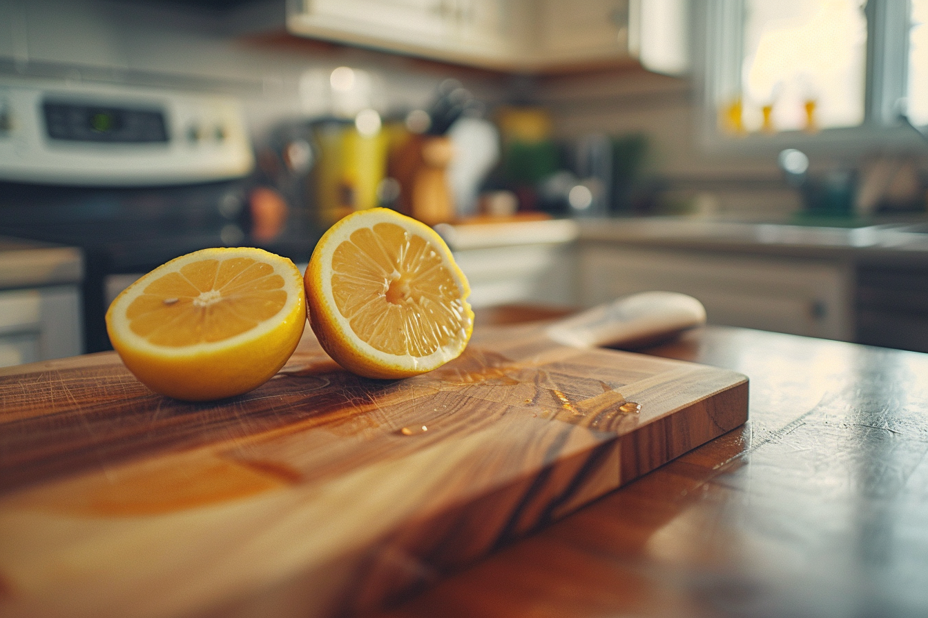 Image gratuite Citron coupé en cuisine moderne 1