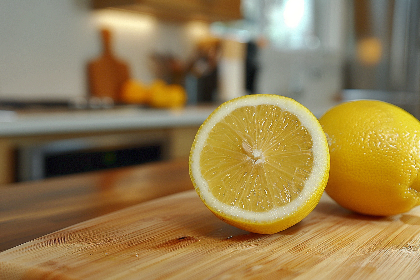 Image gratuite Citron coupé en cuisine moderne 3