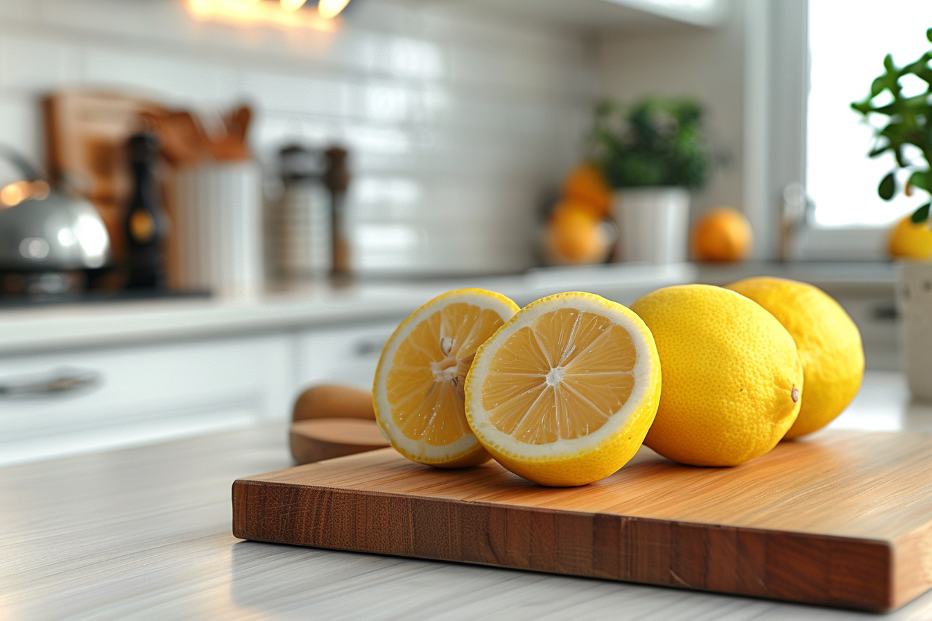 Image gratuite Citron coupé en cuisine moderne 5