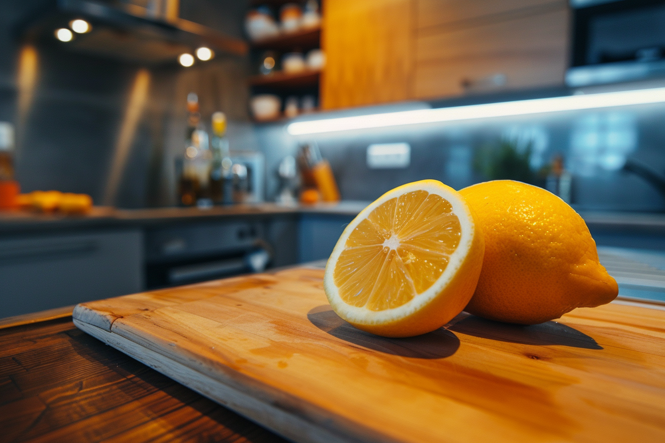 Image gratuite Citron coupé en cuisine moderne 7