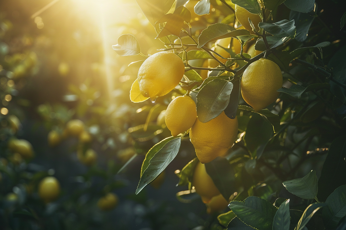 Image gratuite Citronnier avec des citrons mûrs dans un jardin 6