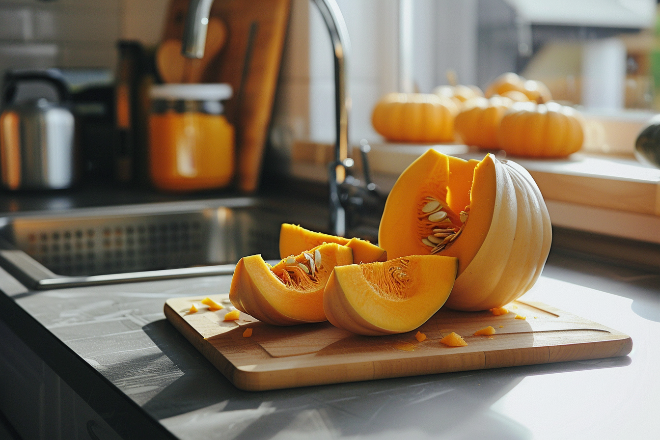 Image gratuite Citrouille sur planche en bois 3