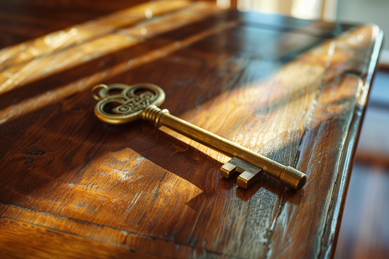 Image gratuite Clé de maison sur table en bois 2