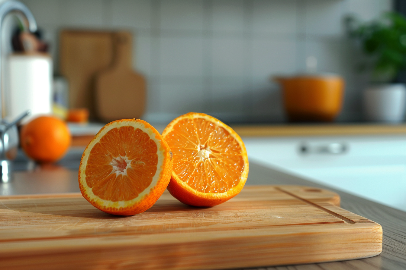 Image gratuite Clémentine coupée en cuisine moderne 1