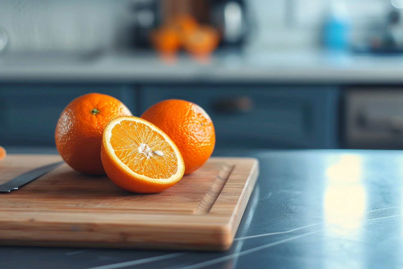 Image gratuite Clémentine coupée en cuisine moderne 2