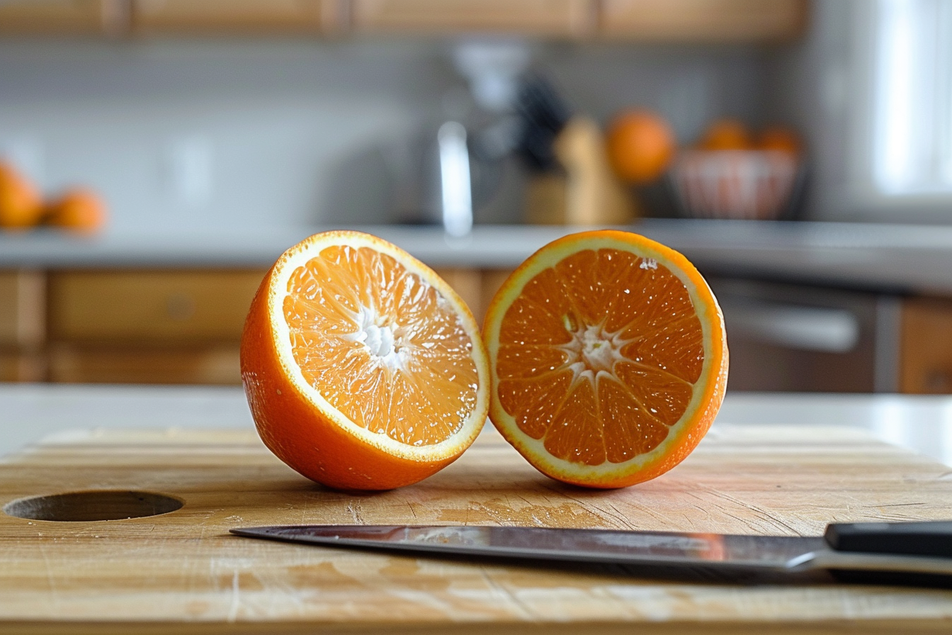 Image gratuite Clémentine coupée en cuisine moderne 3