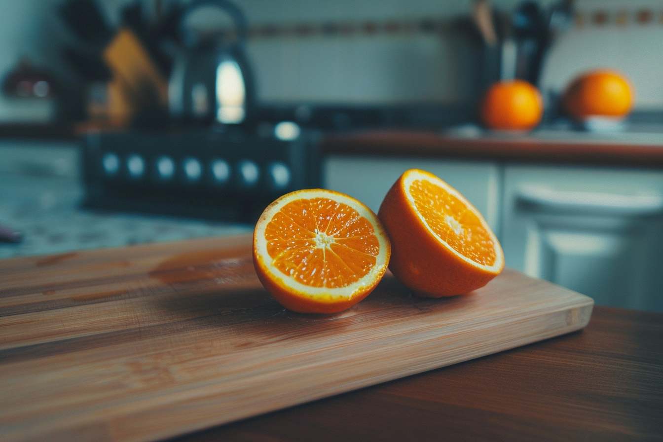 Image gratuite Clémentine coupée en cuisine moderne 4