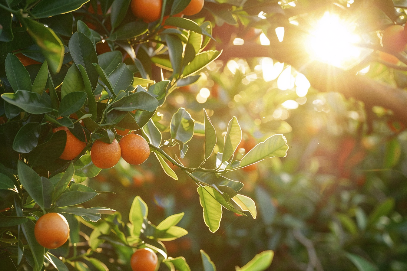 Image gratuite Clémentinier avec clémentines mûres dans jardin 1