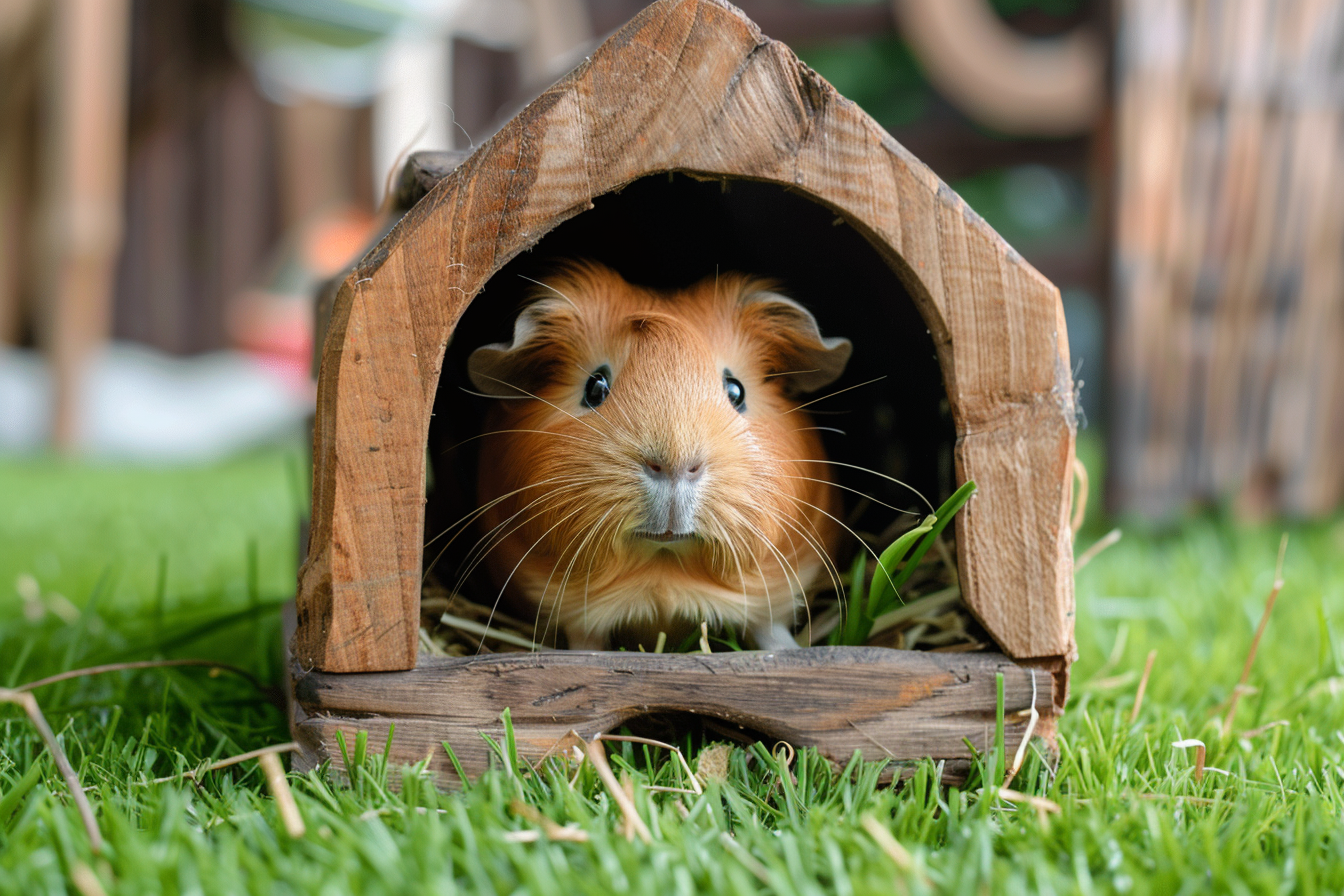 Image gratuite Cobaye assis dans une maison en bois 1