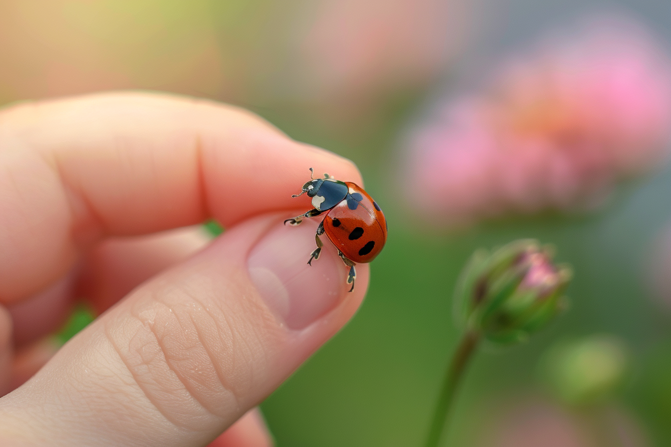 Image gratuite Coccinelle sur un doigt 1