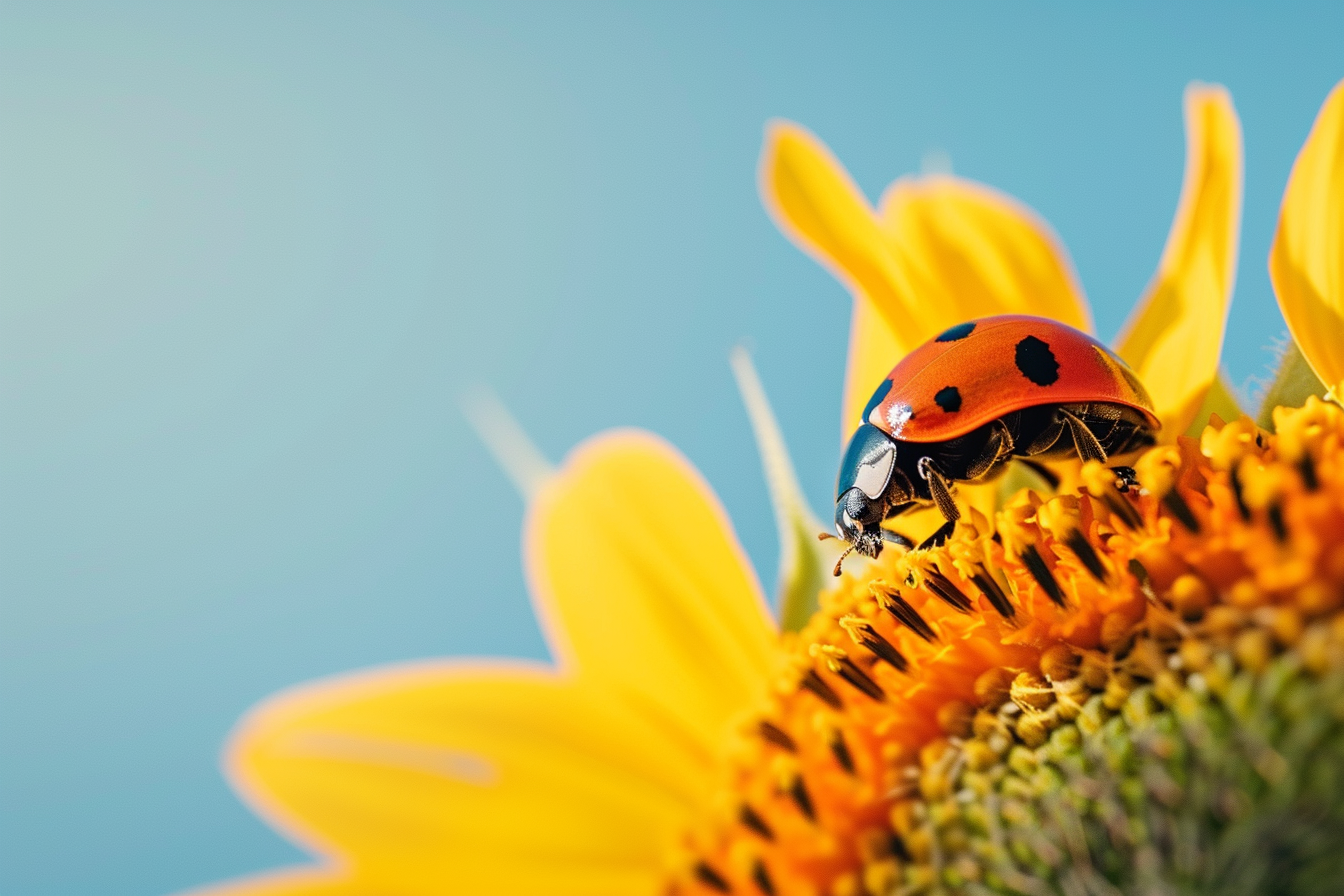 Image gratuite Coccinelle sur un tournesol 2