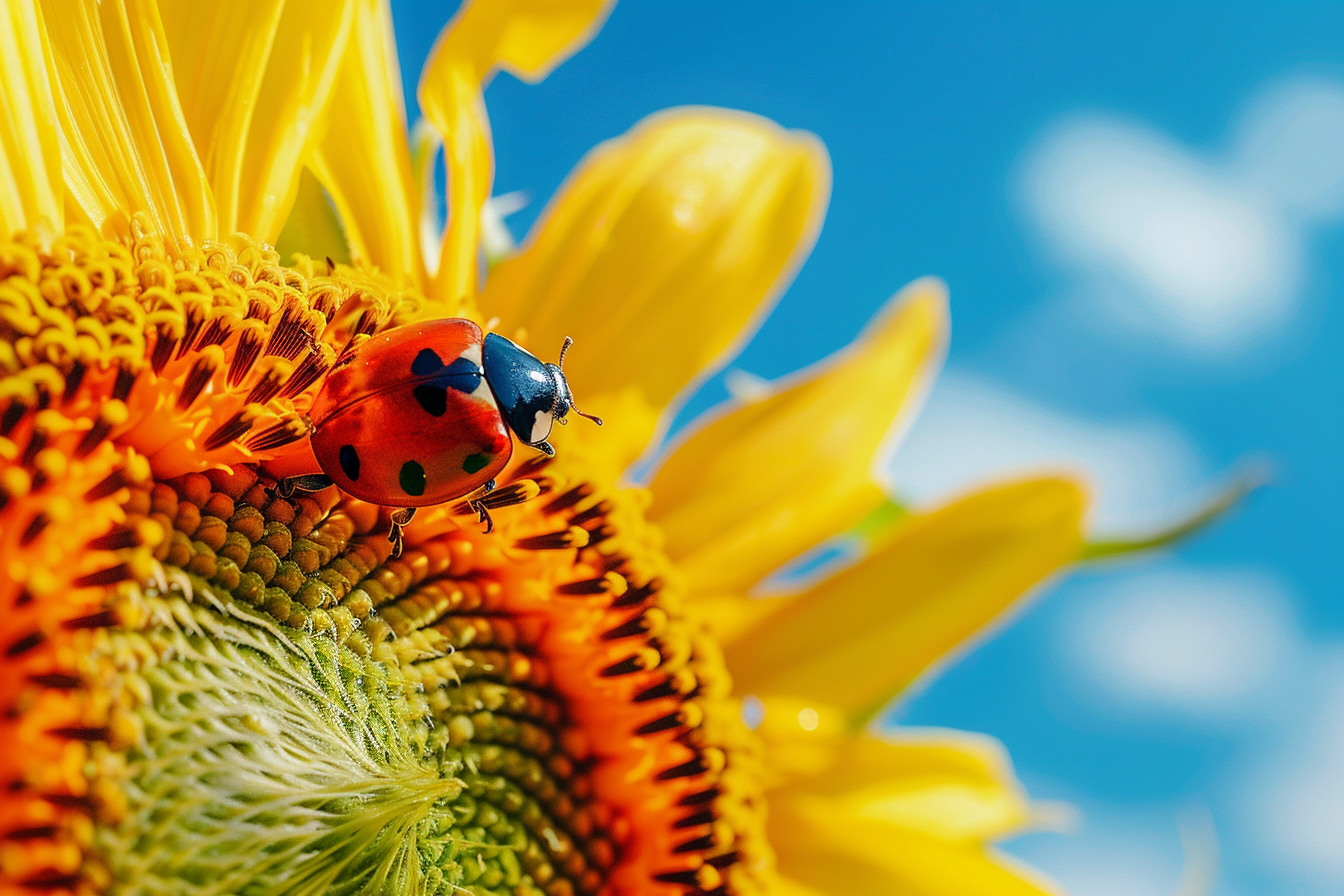 Image gratuite Coccinelle sur un tournesol 3