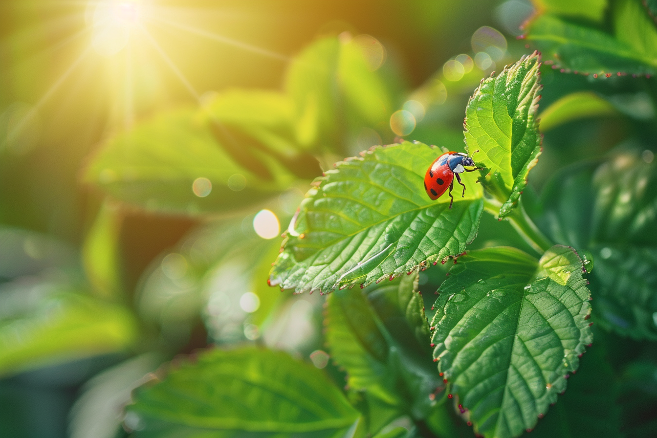 Image gratuite Coccinelle sur une feuille 1
