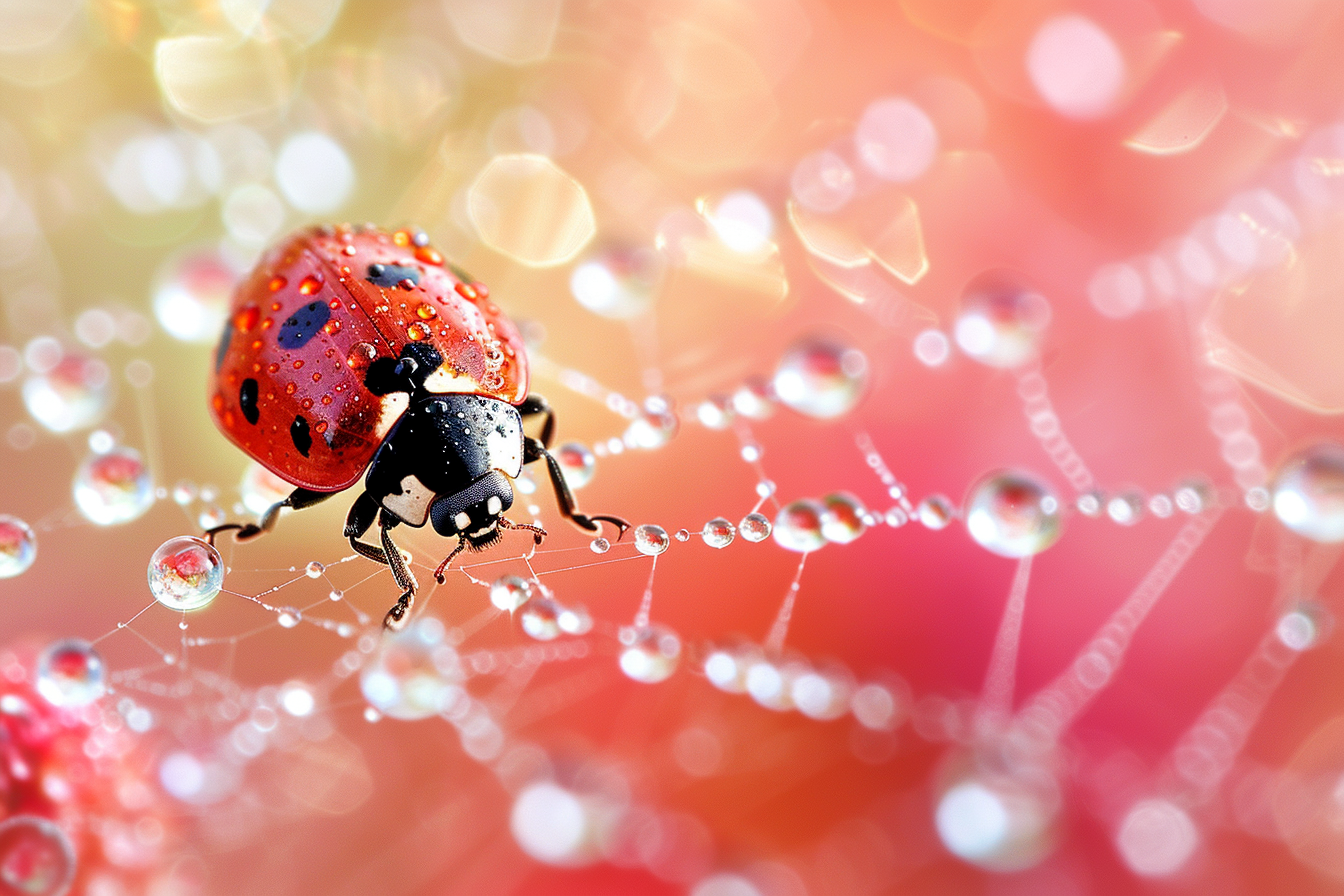 Image gratuite Coccinelle sur une toile 1