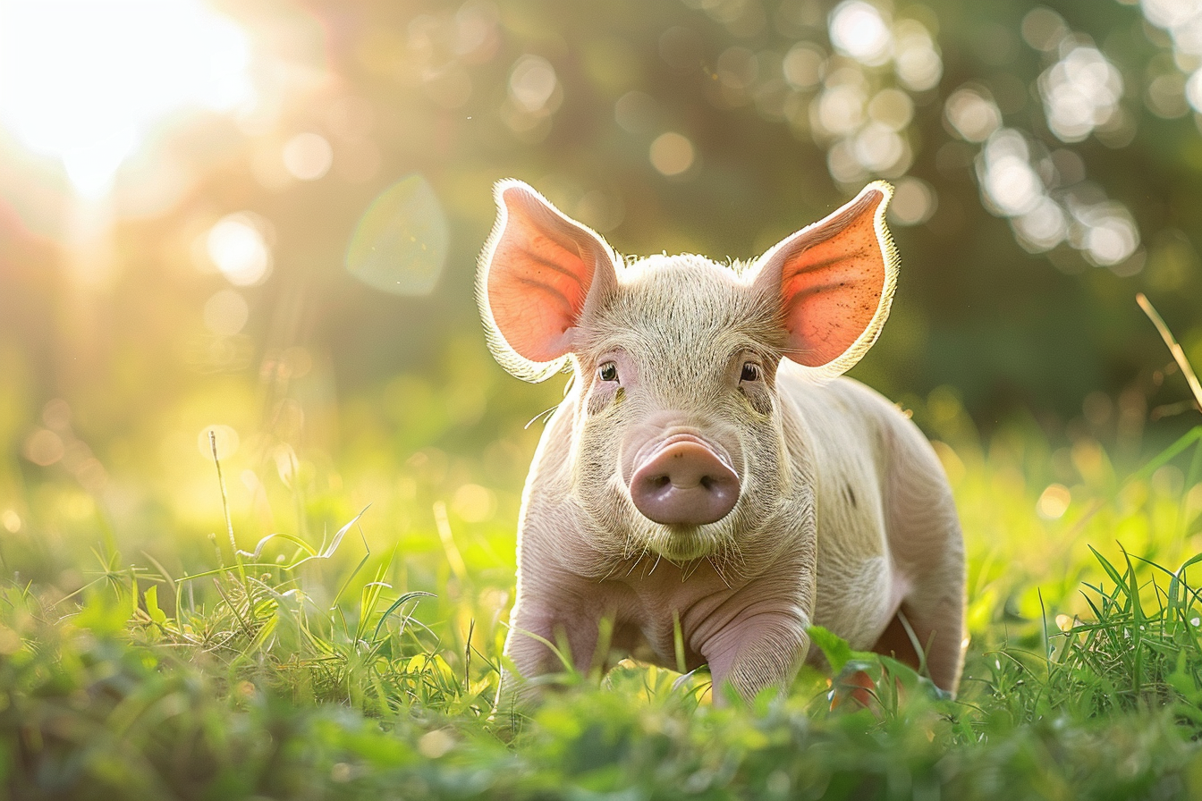 Image gratuite Cochon dans prairie ensoleillée 2