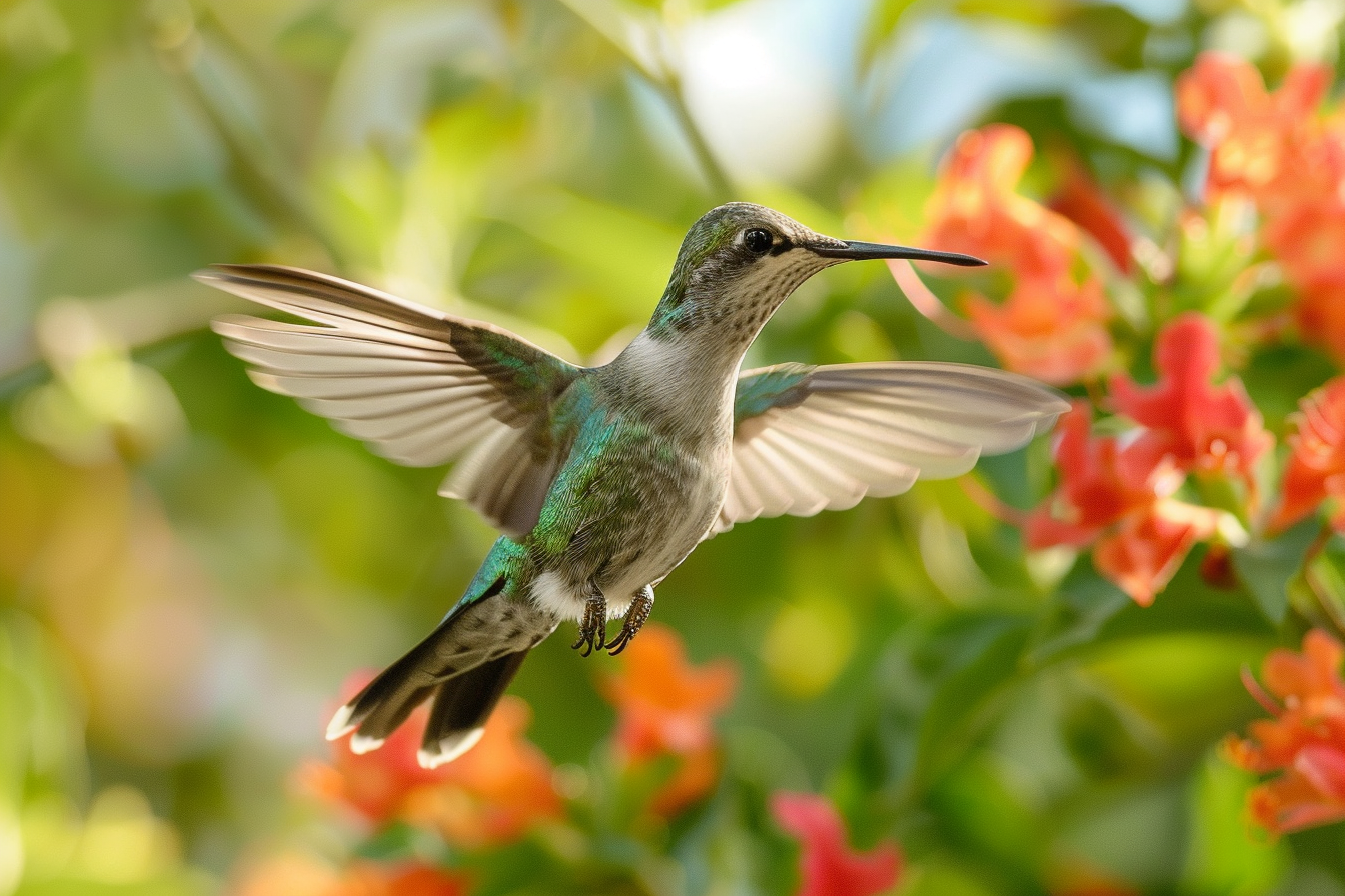 Image gratuite Colibri dégustant le nectar d&rsquo;une fleur 4