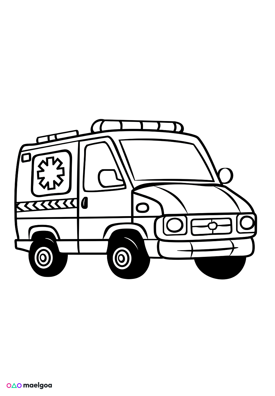 Image gratuite Coloriage ambulance 1