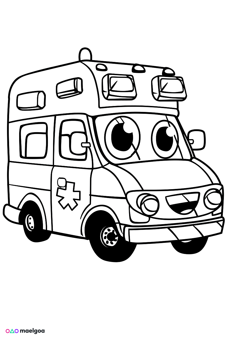 Image gratuite Coloriage ambulance 2