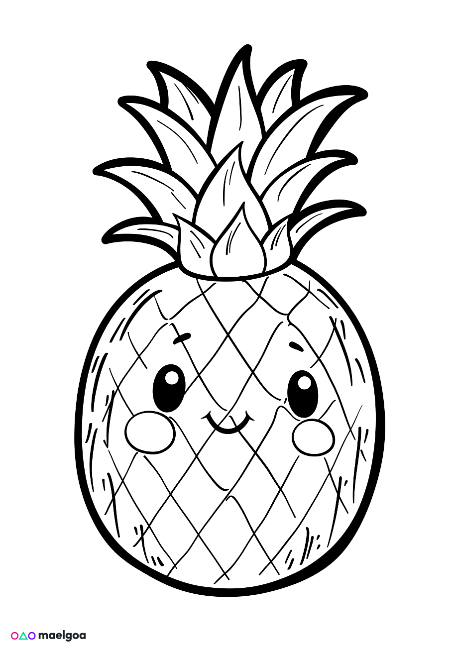 Image gratuite Coloriage ananas 1
