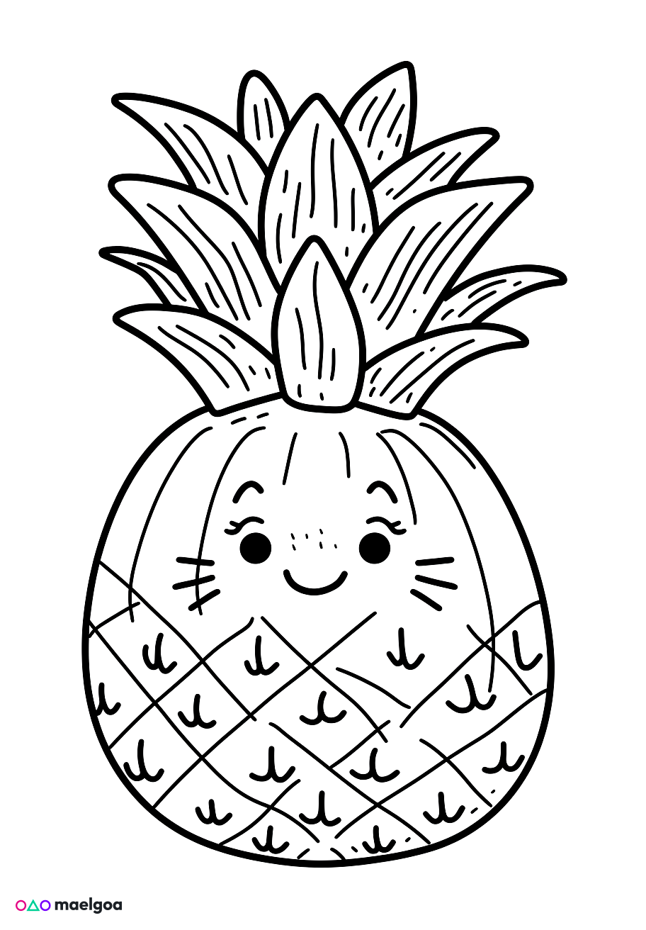 Image gratuite Coloriage ananas 2