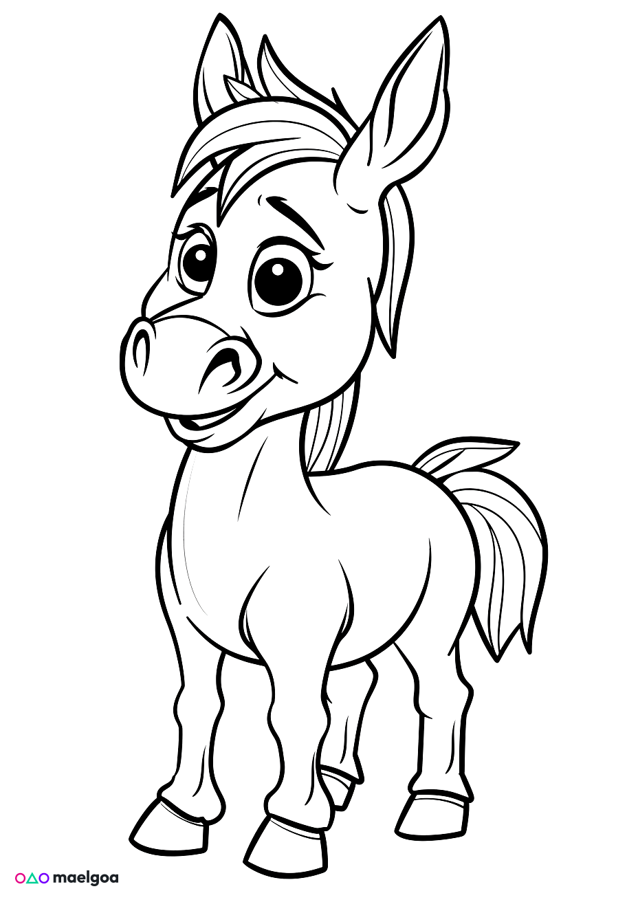 Image gratuite Coloriage âne 1