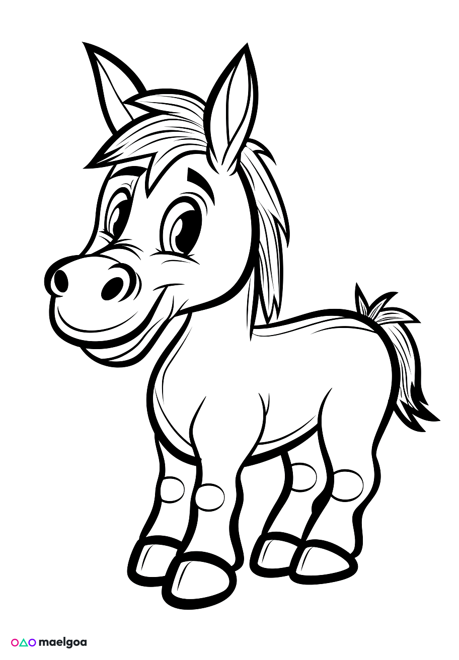 Image gratuite Coloriage âne 2