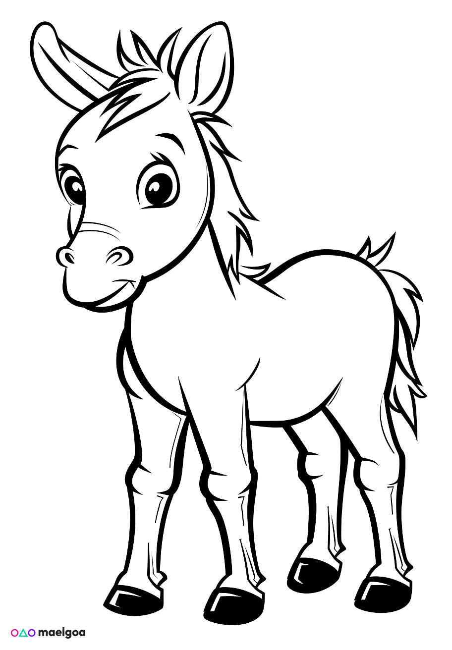 Image gratuite Coloriage âne 3