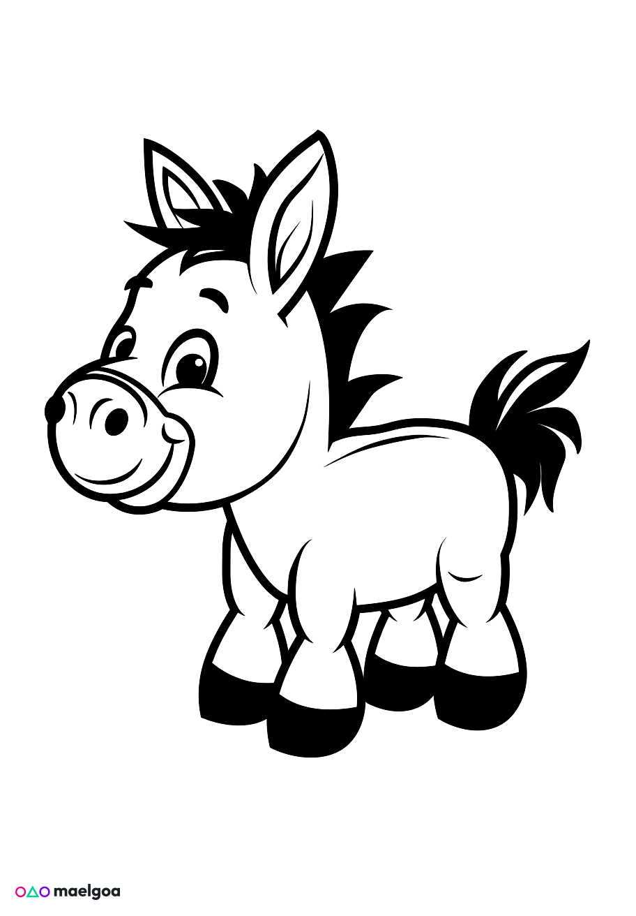 Image gratuite Coloriage âne 4