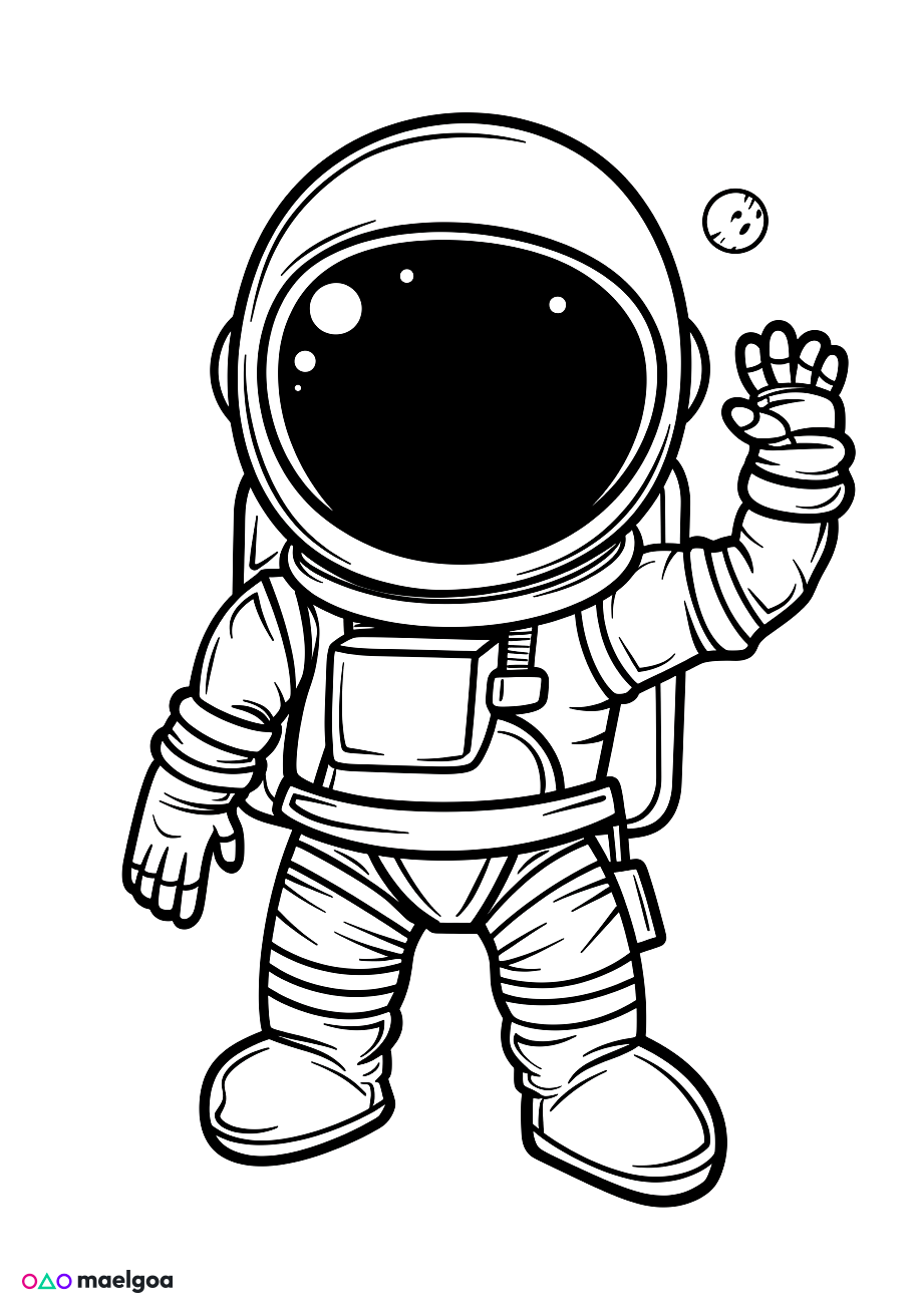 Image gratuite Coloriage astronaute 3